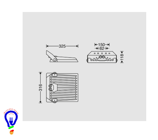 پروژکتور ال ای دی 120وات مازی نور مدل پلاریس POLARIS